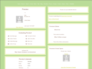 Plain MySpace Layouts